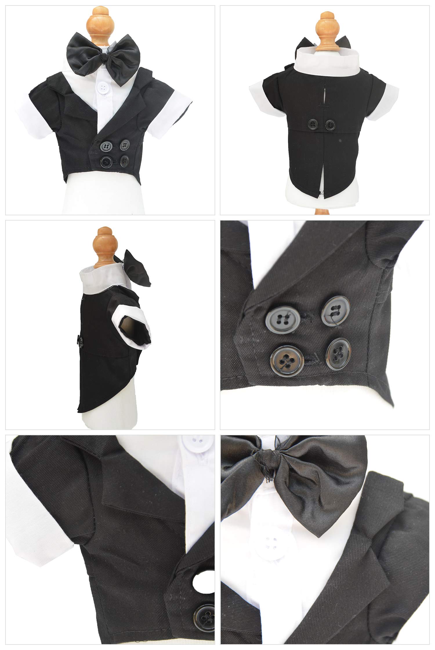 Lovelonglong Bulldog Tuxedo fabric close-up shows soft cotton blend
