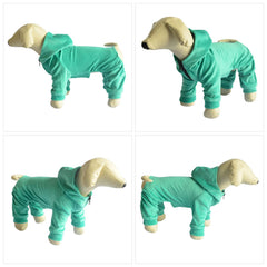 Lovelonglong dog pajamas back view illustrates snug fit for cozy walks.