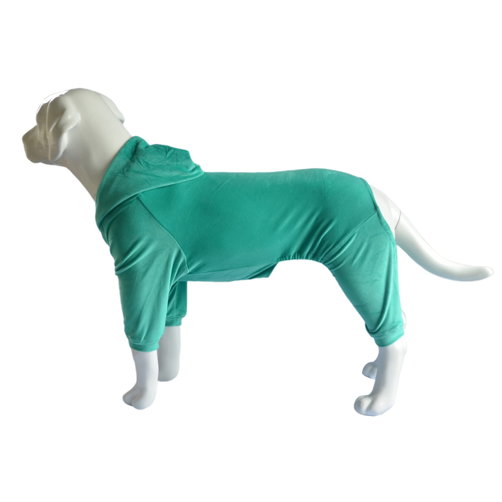 Lovelonglong dog pajamas leash-hole feature enables easy outdoor walks.