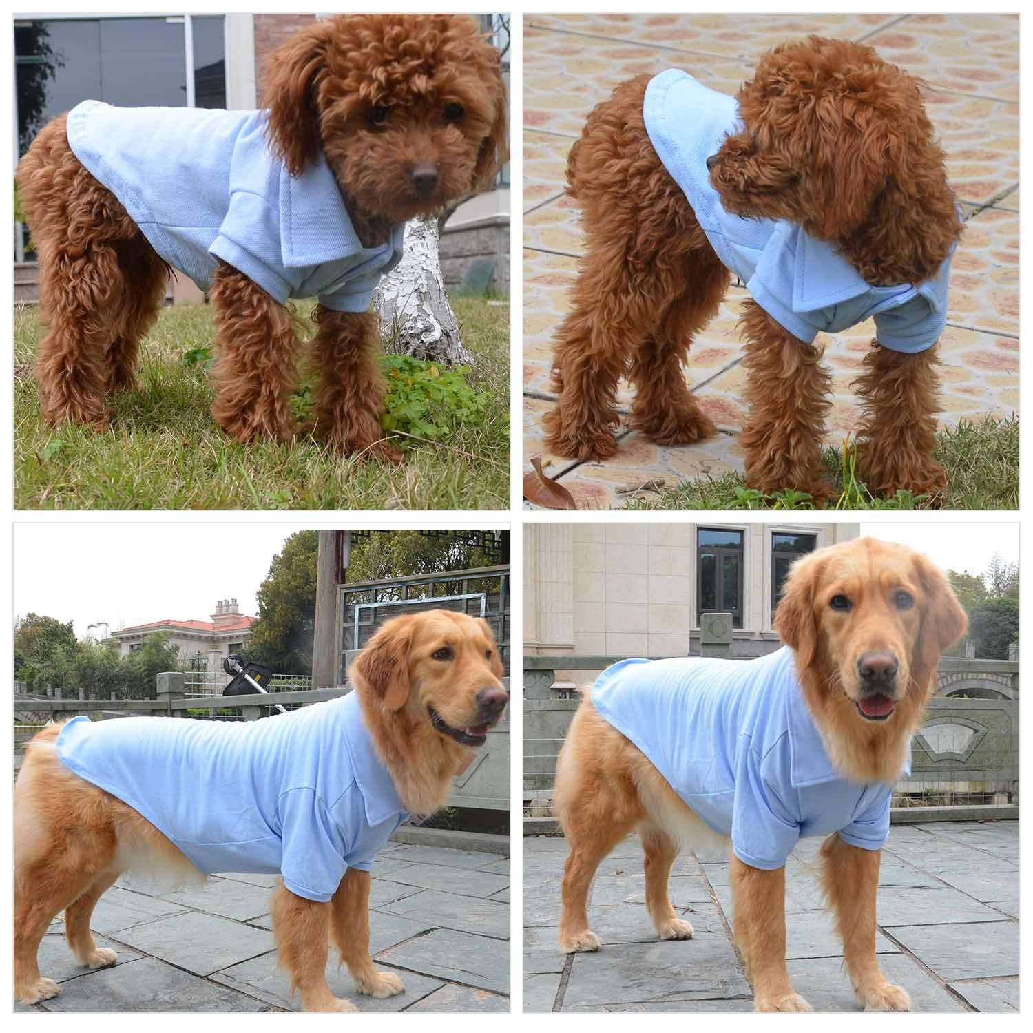 Lovelonglong Dog Polo size chart showing seven sizes for a precise fit.