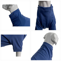 Lovelonglong dog pullover blue close-up highlights soft premium cotton.