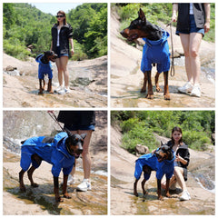 Lovelonglong dog raincoat adjustable chest fit for active dogs.