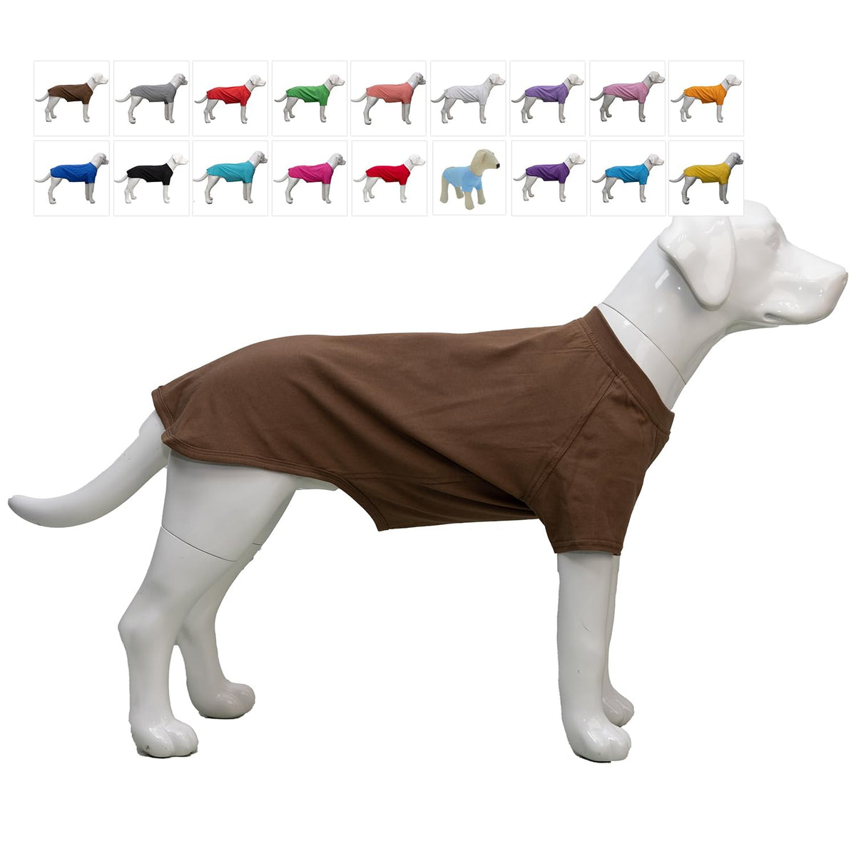 Lovelonglong dog T-shirt coffee XXL front view showing comfortable fit.