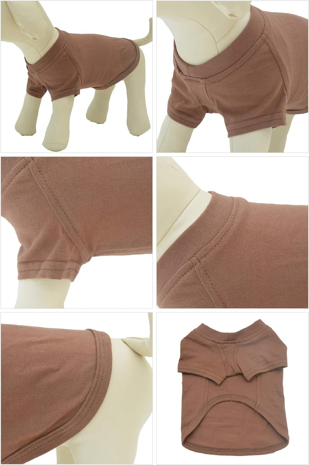Lovelonglong dog T-shirt coffee XXL side view, easy-care fabric.