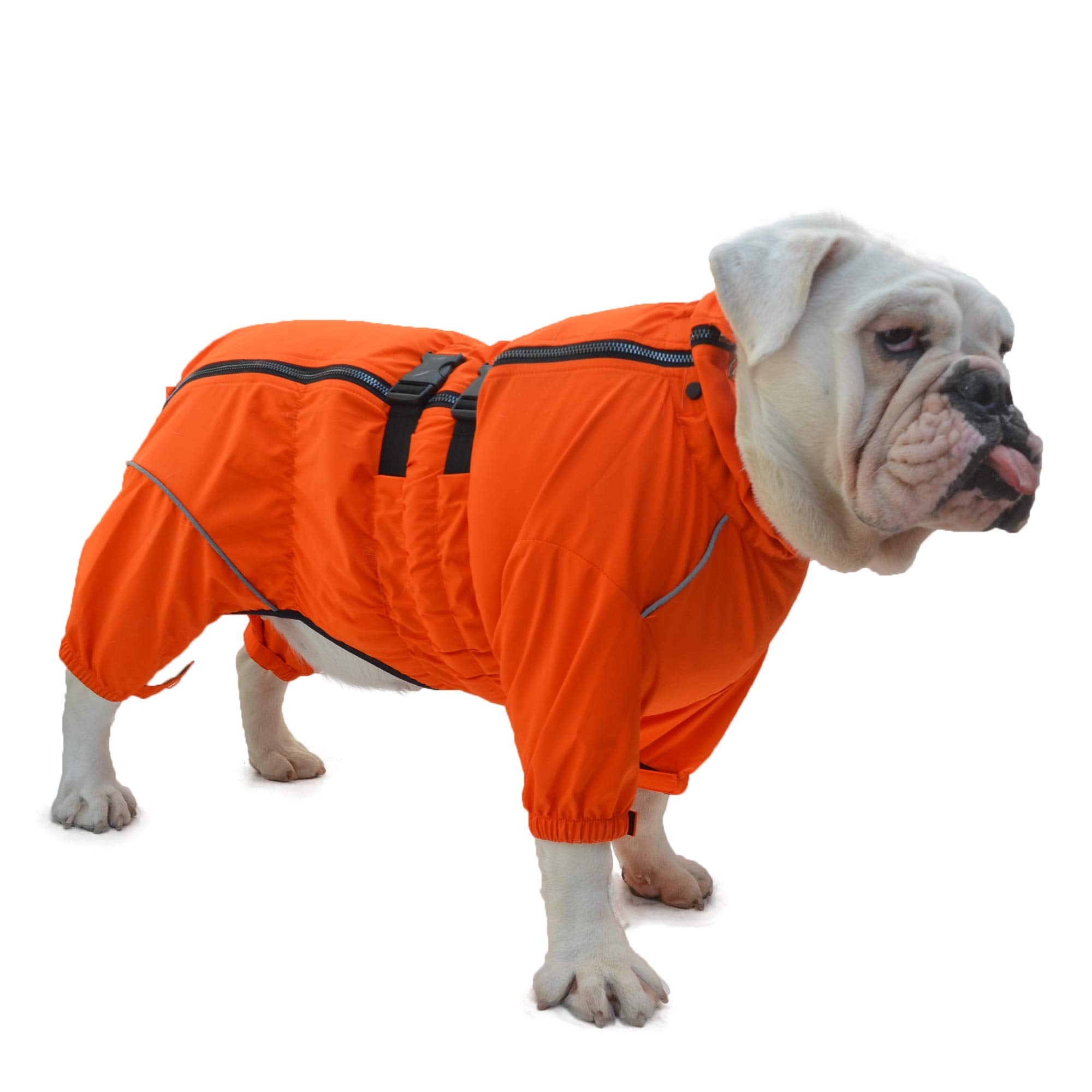 Lovelonglong dogs waterproof jacket size chart shows 15 size options.