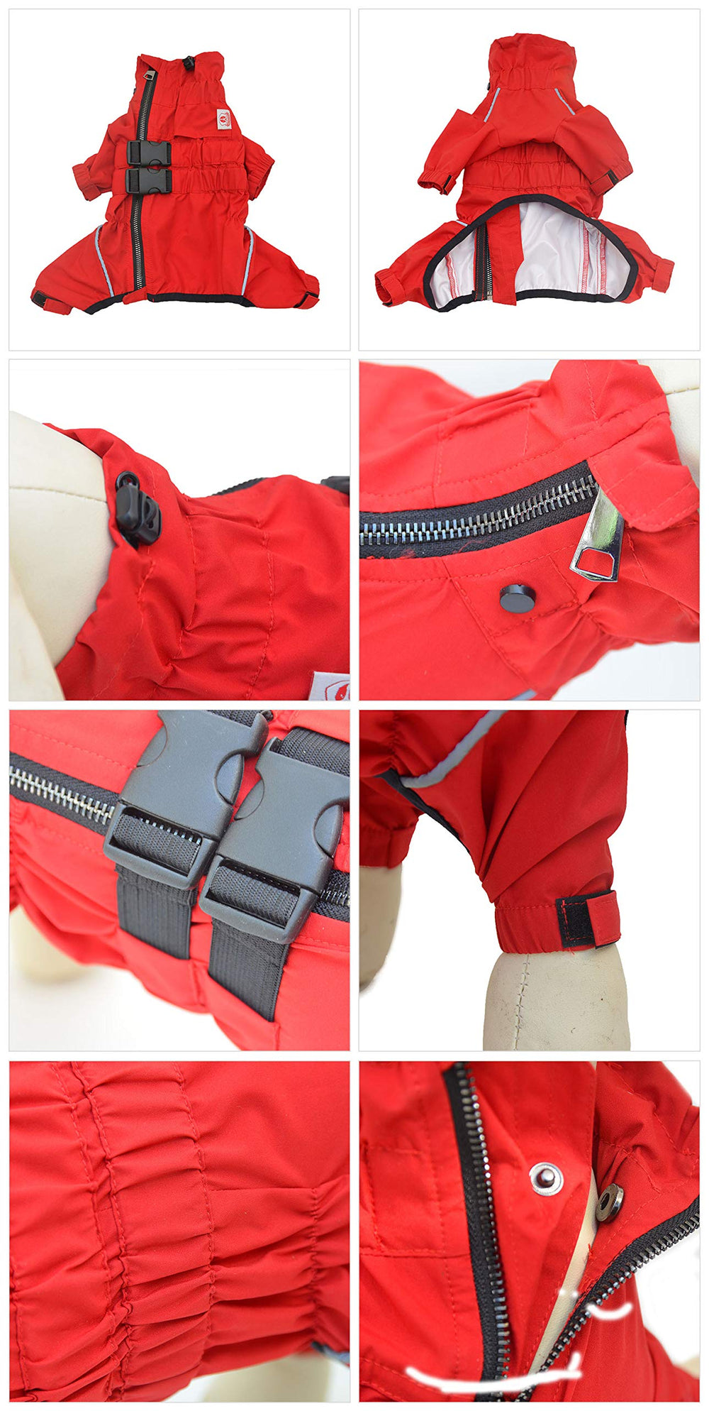 Lovelonglong dog waterproof jacket back view highlights full coverage against rain
