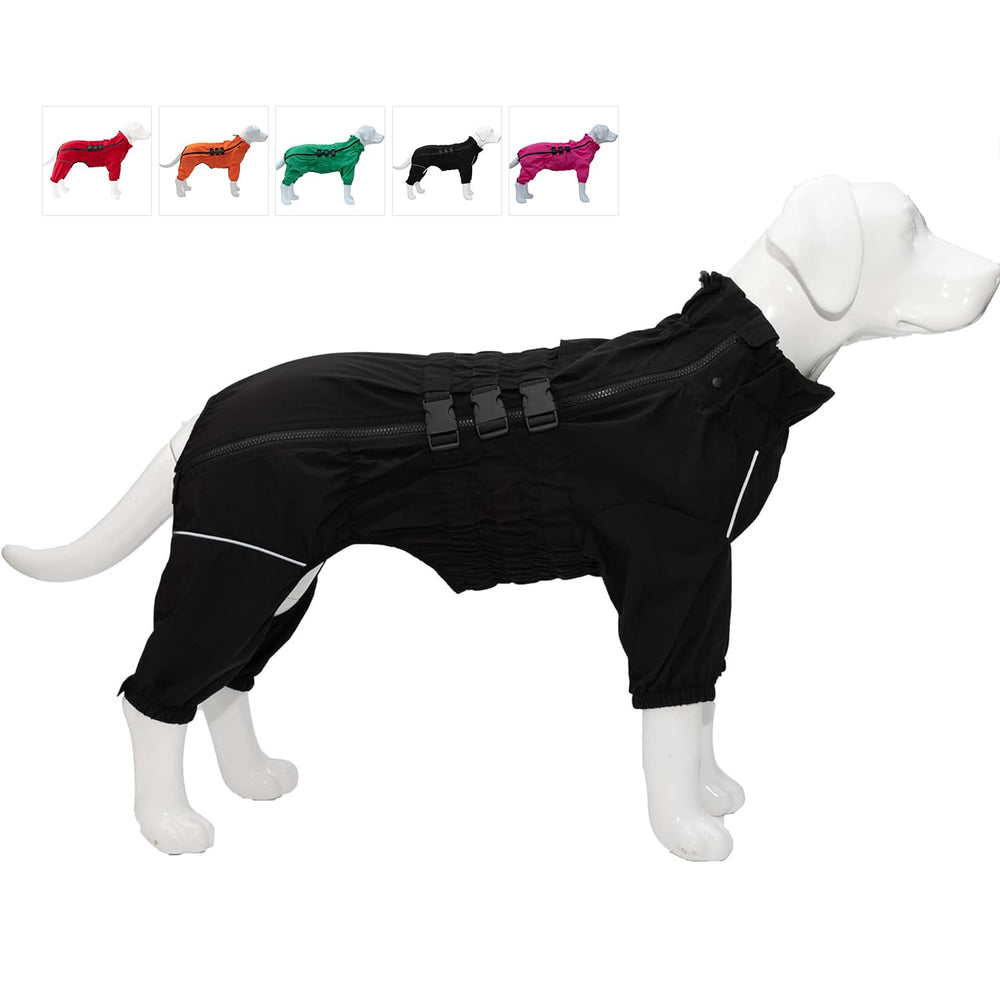 Lovelonglong dogs waterproof jacket front view shows lightweight rain protection for daily walks
