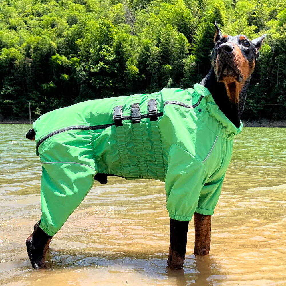 Lovelonglong dog waterproof jacket green-xxl adjustable neck for secure fit