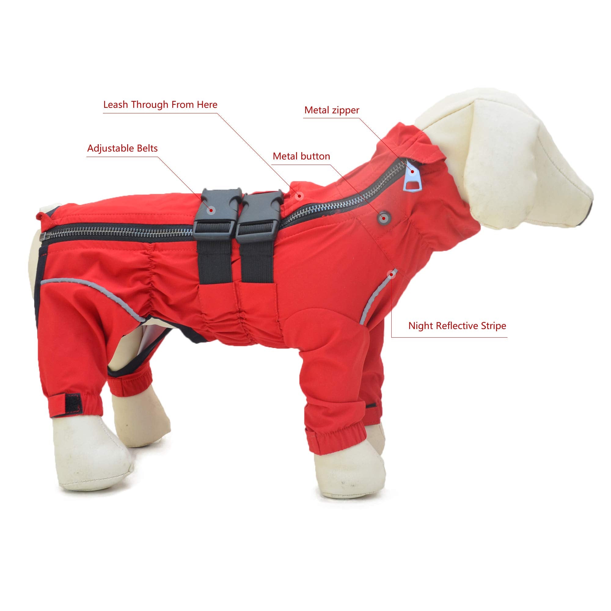 Lovelonglong dogs waterproof jacket reflective strips boost nighttime visibility.