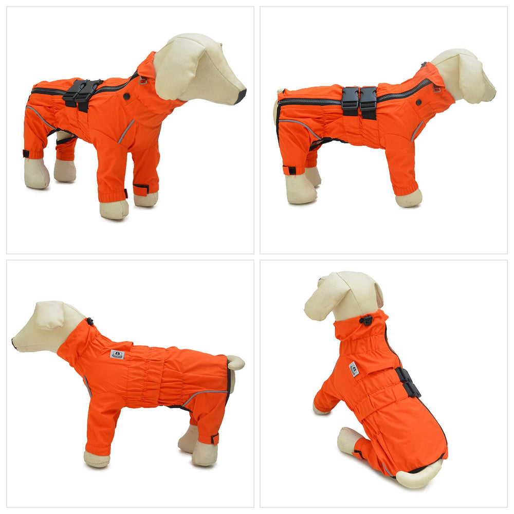 Lovelonglong dogs waterproof jacket featuring a smooth SBS zipper for quick on-off.