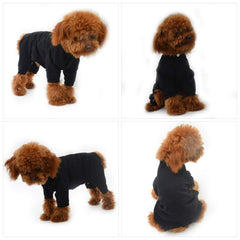 Lovelonglong Four Feet Dog Pajamas size-chart-guide emphasizes fit and comfort.