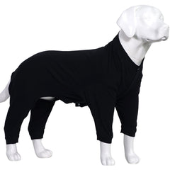 Lovelonglong four feet dog pajamas on a dog in living room for mess-free lounging.