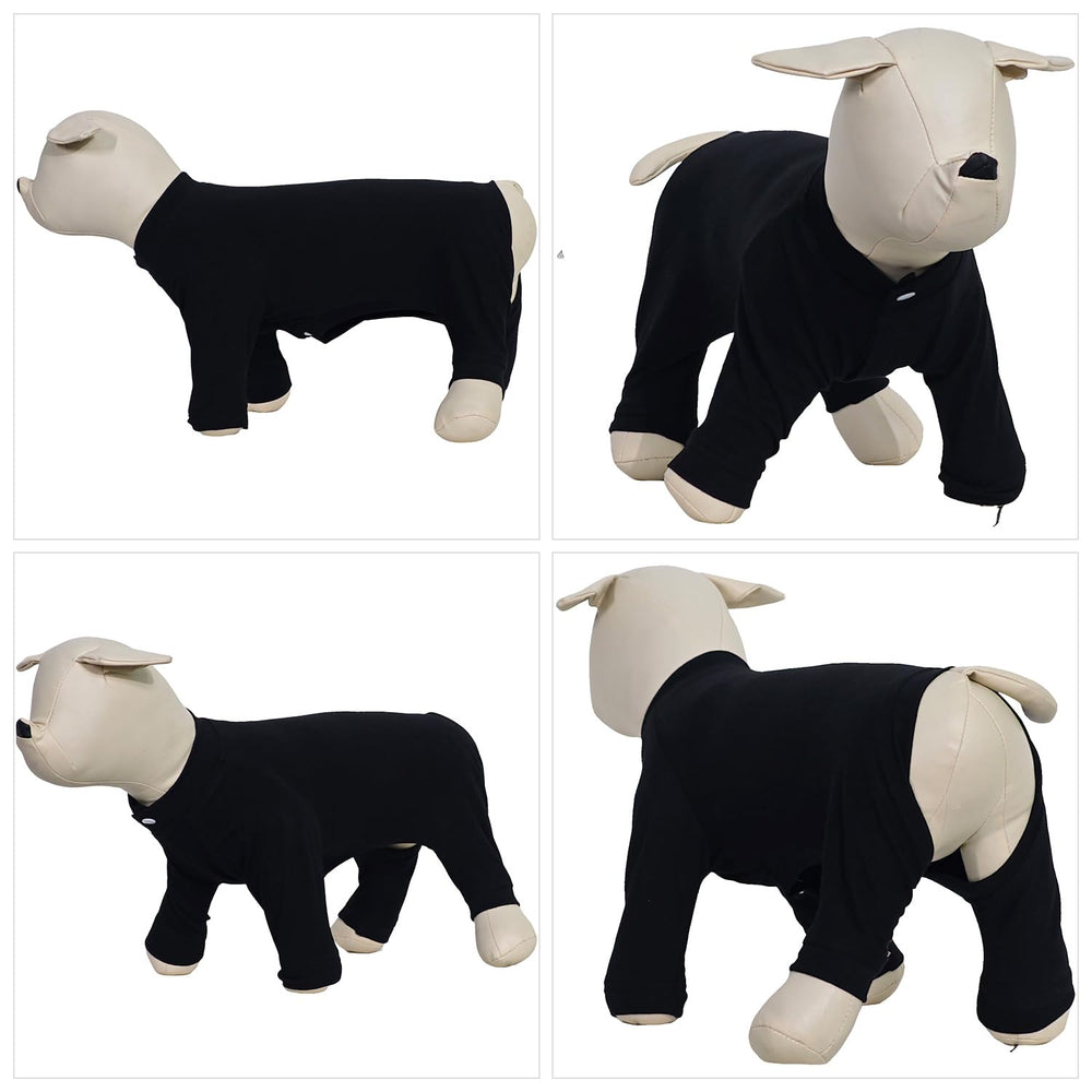 Lovelonglong four feet dog pajamas fabric close-up highlights breathable cotton for comfort.