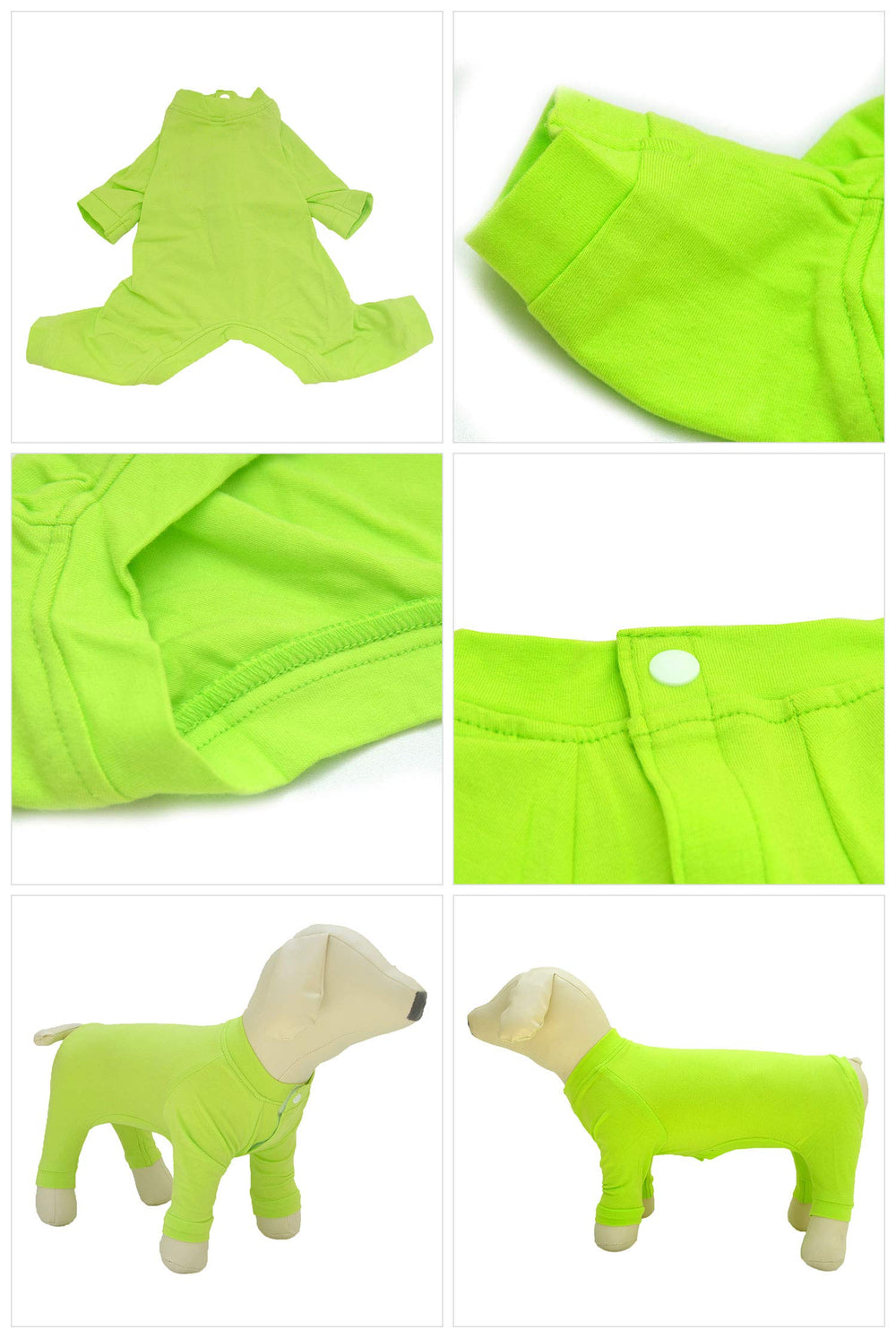 Lovelonglong Four Feet Dog Pajamas fabric closeup; ultra-soft natural cotton for gentle touch.