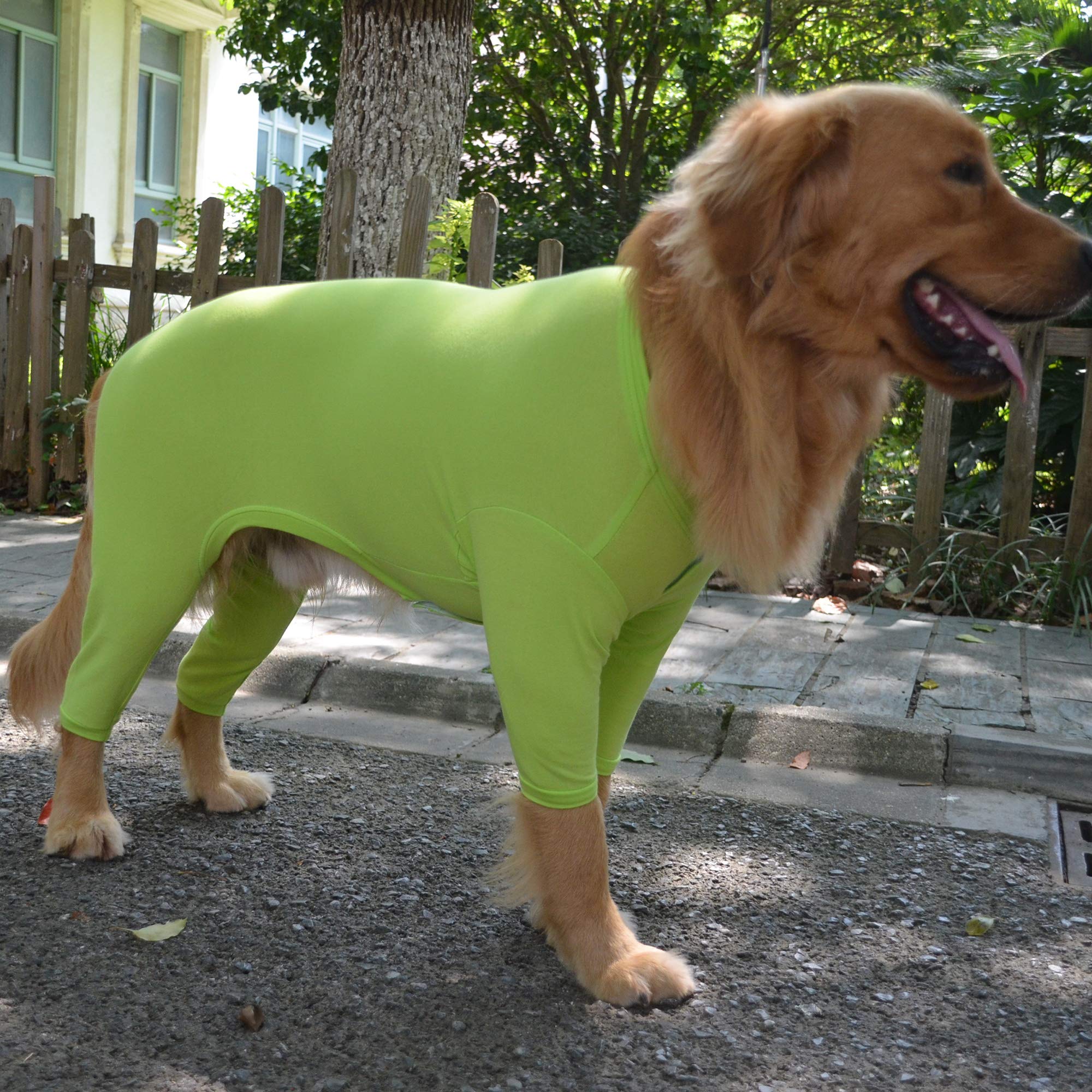 Lovelonglong Four Feet Dog Pajamas size chart; helps you pick the right fit.