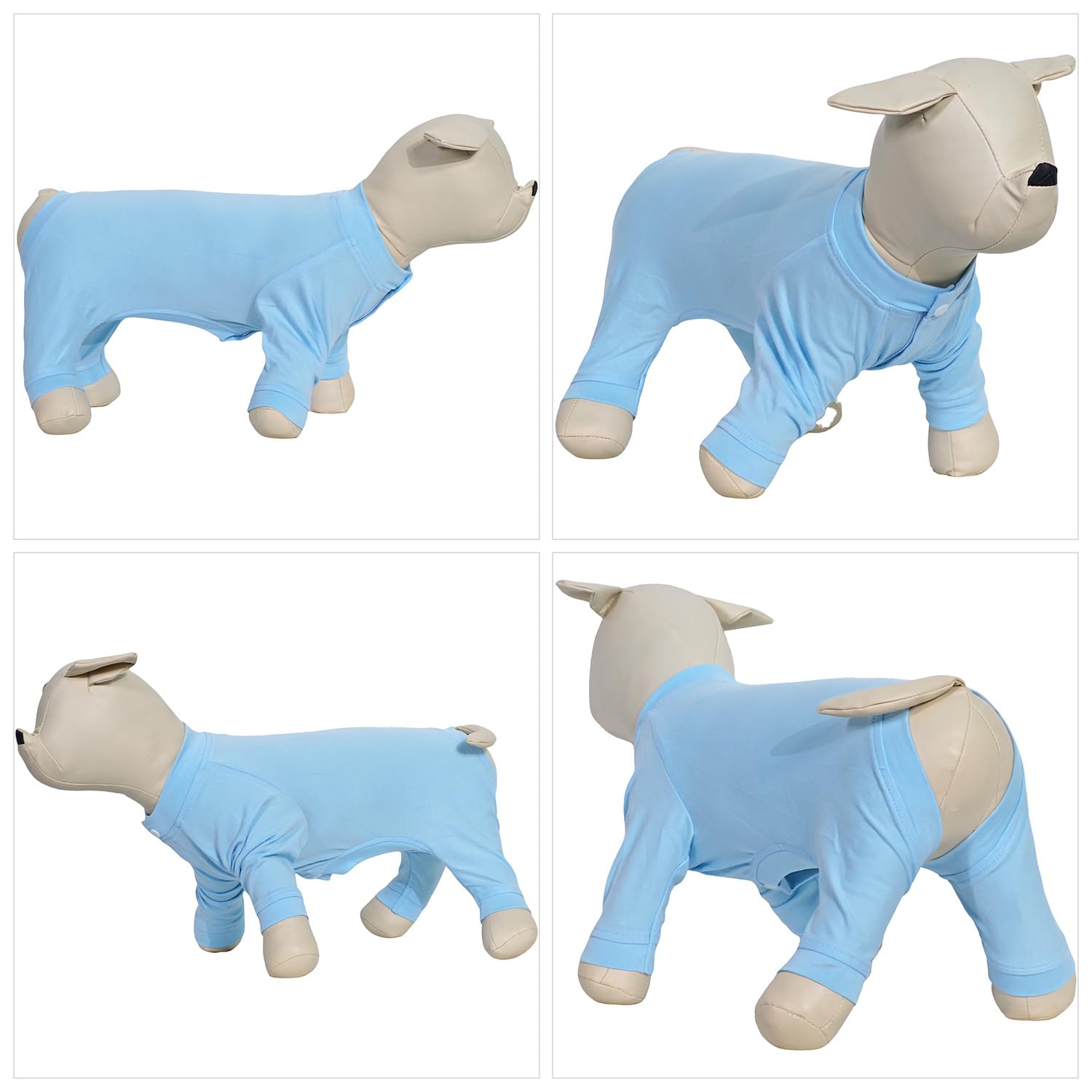 Dog wearing Lovelonglong Four Feet Pajamas during outdoor walk