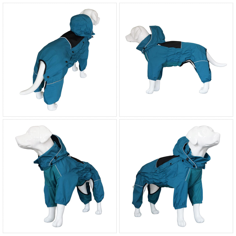 Lovelonglong ocean-teal raincoat compact hood packable design for storage