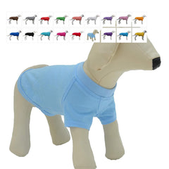 Lovelonglong basic dog t-shirt front view highlights soft cotton comfort for large dogs.
