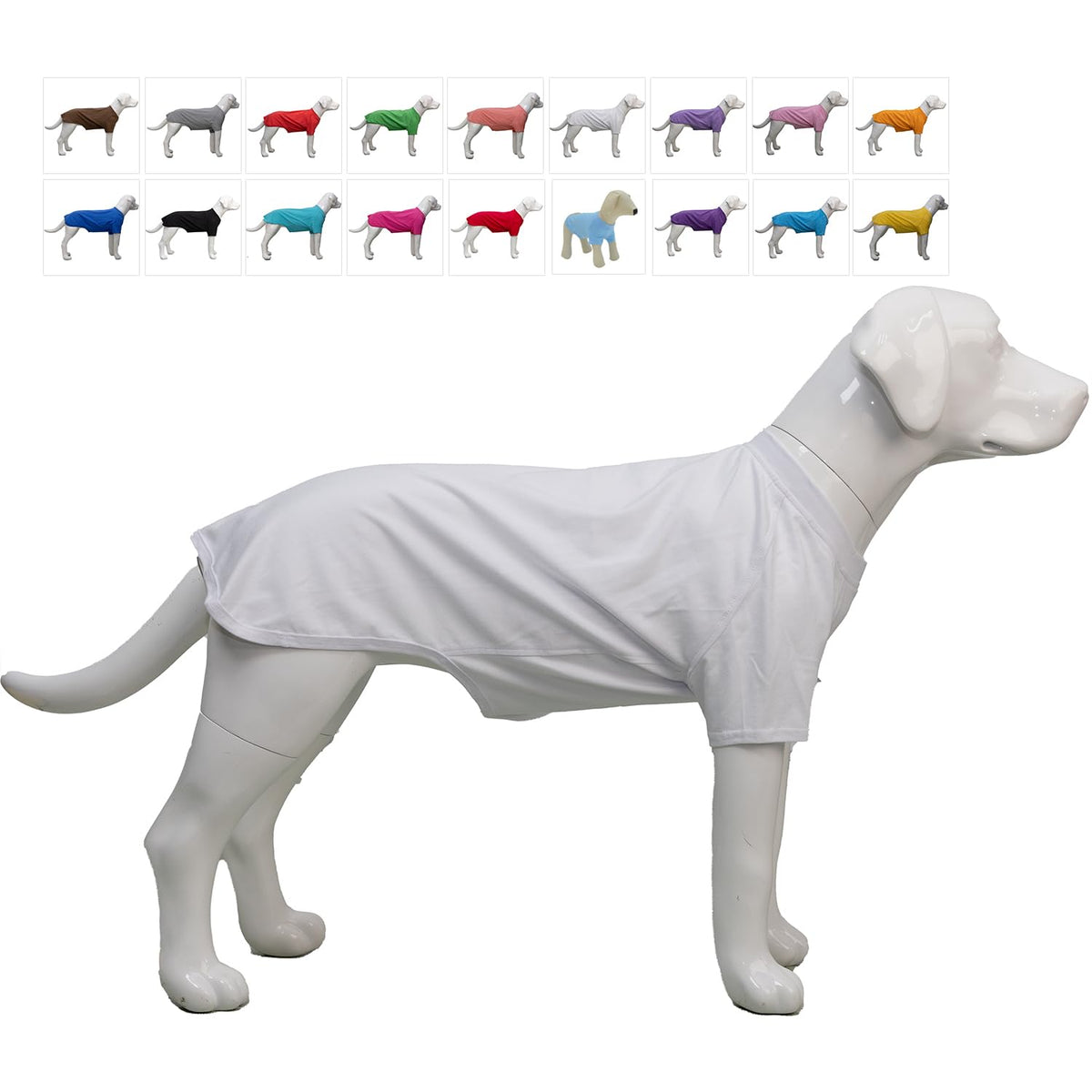 Lovelonglong pet shirt white XXXXL on a large dog for everyday comfort.