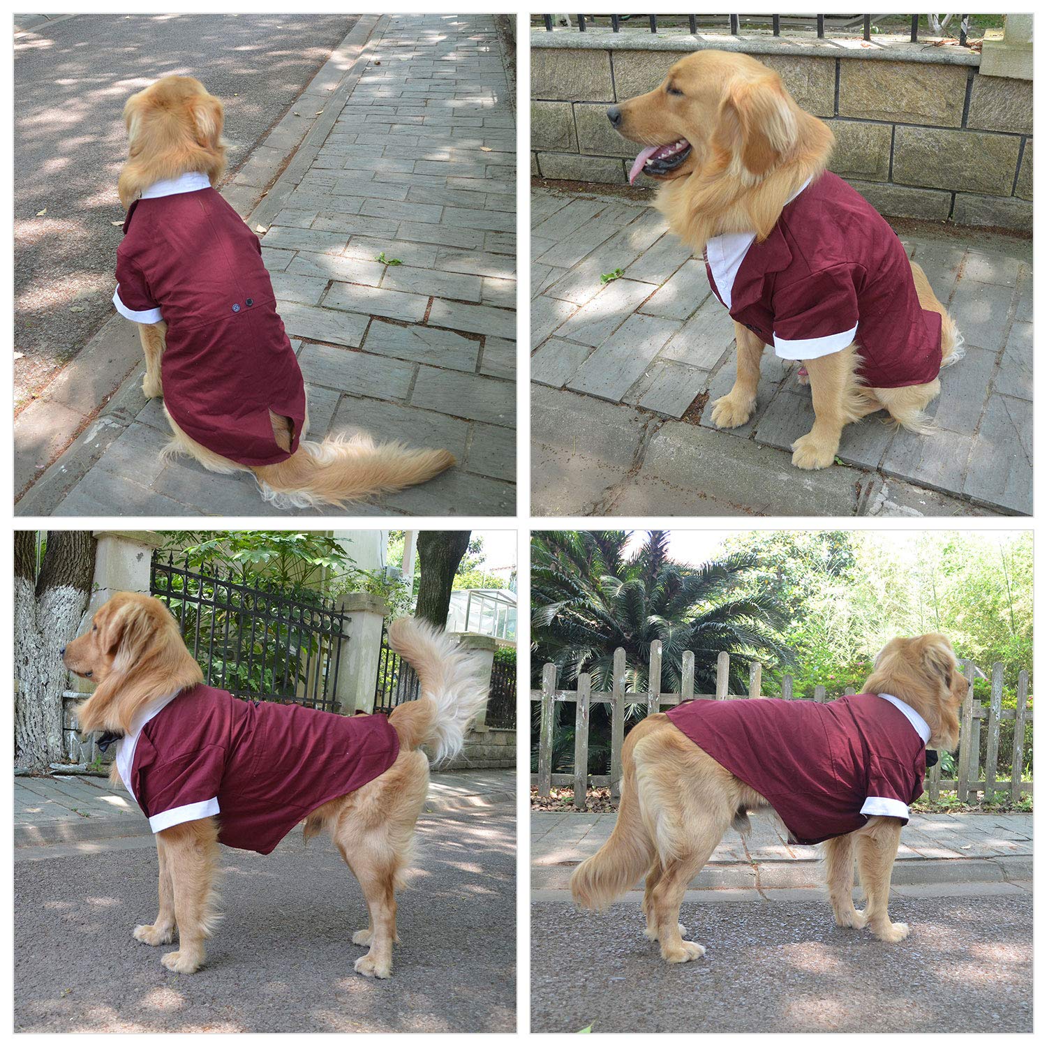 Lovelonglong pet tuxedo size chart demonstrates 13-size range for accurate fit.
