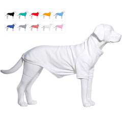 Lovelonglong pullover sweatshirt front view keeps the dog warm on winter walks