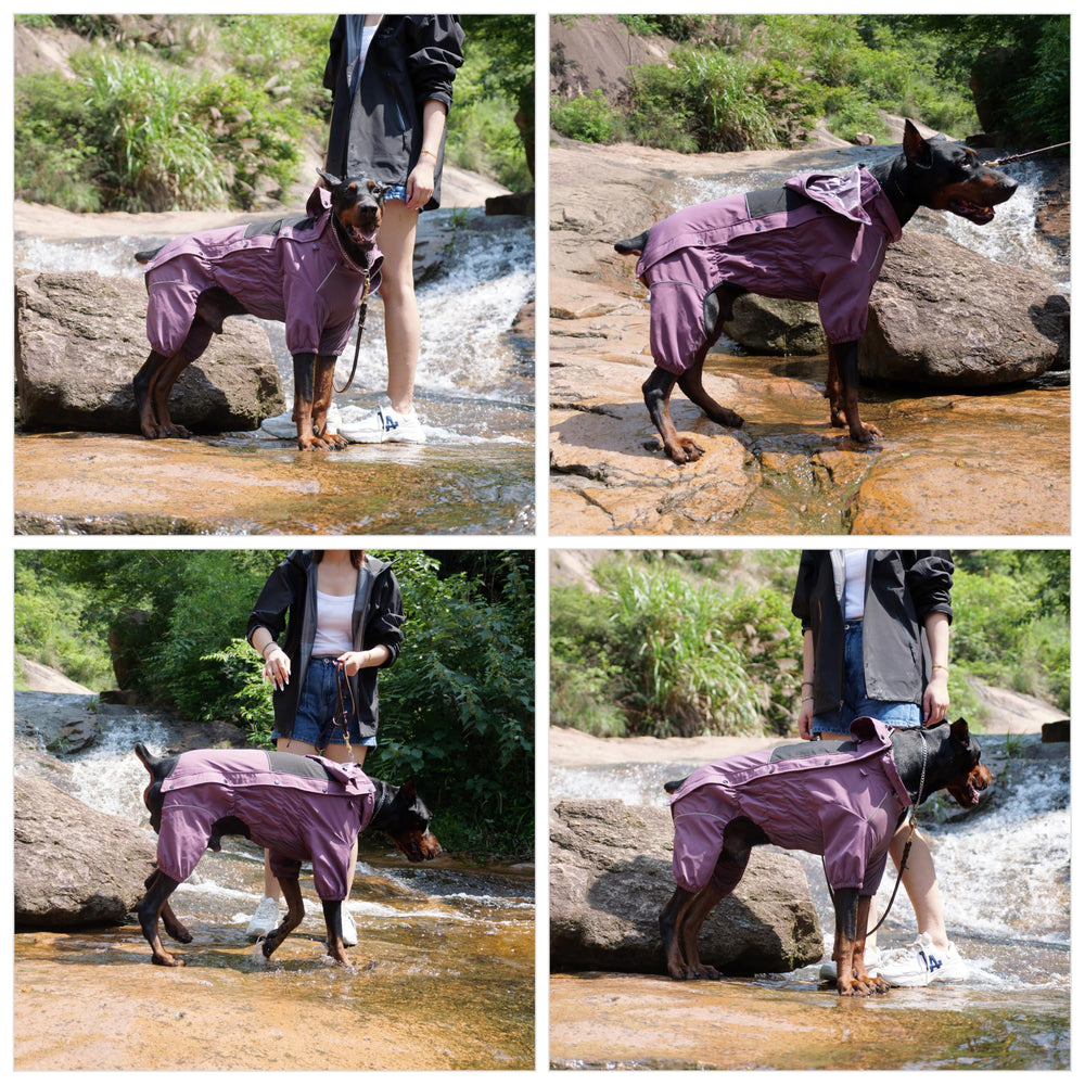 Lovelonglong raincoat hood-off plum-purple highlights ventilation for mild days