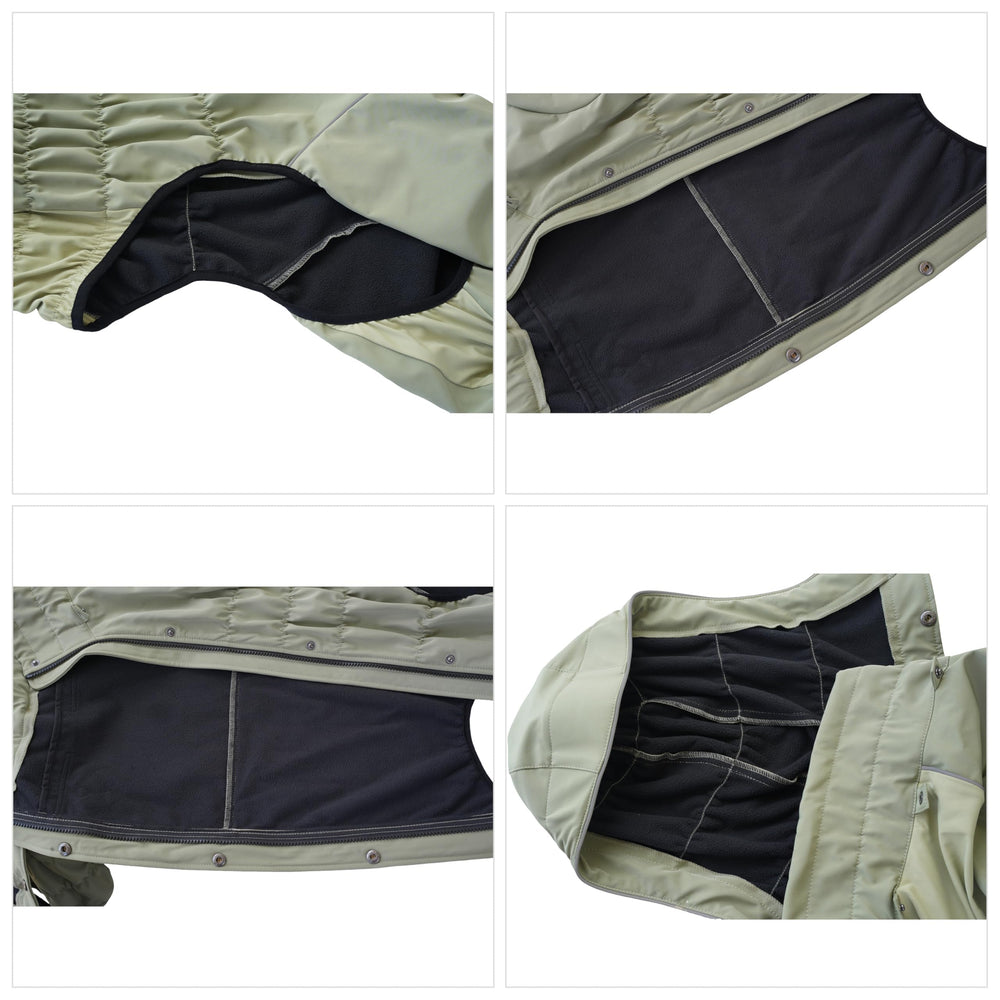 Lovelonglong dog raincoat shows removable hood for weather protection on rainy days.