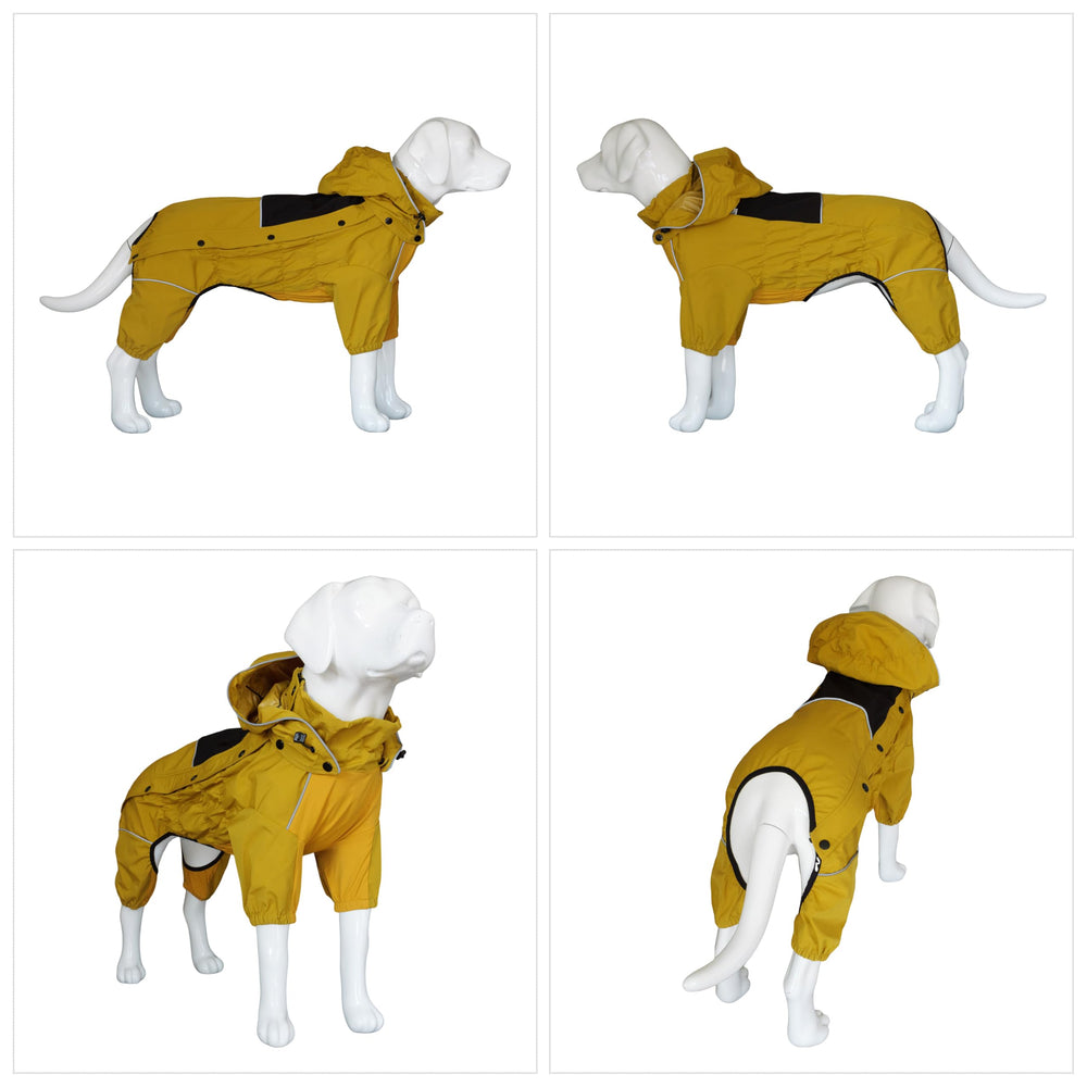 Lovelonglong yellow fleece-lined raincoat blends visibility with warmth for winter strolls.