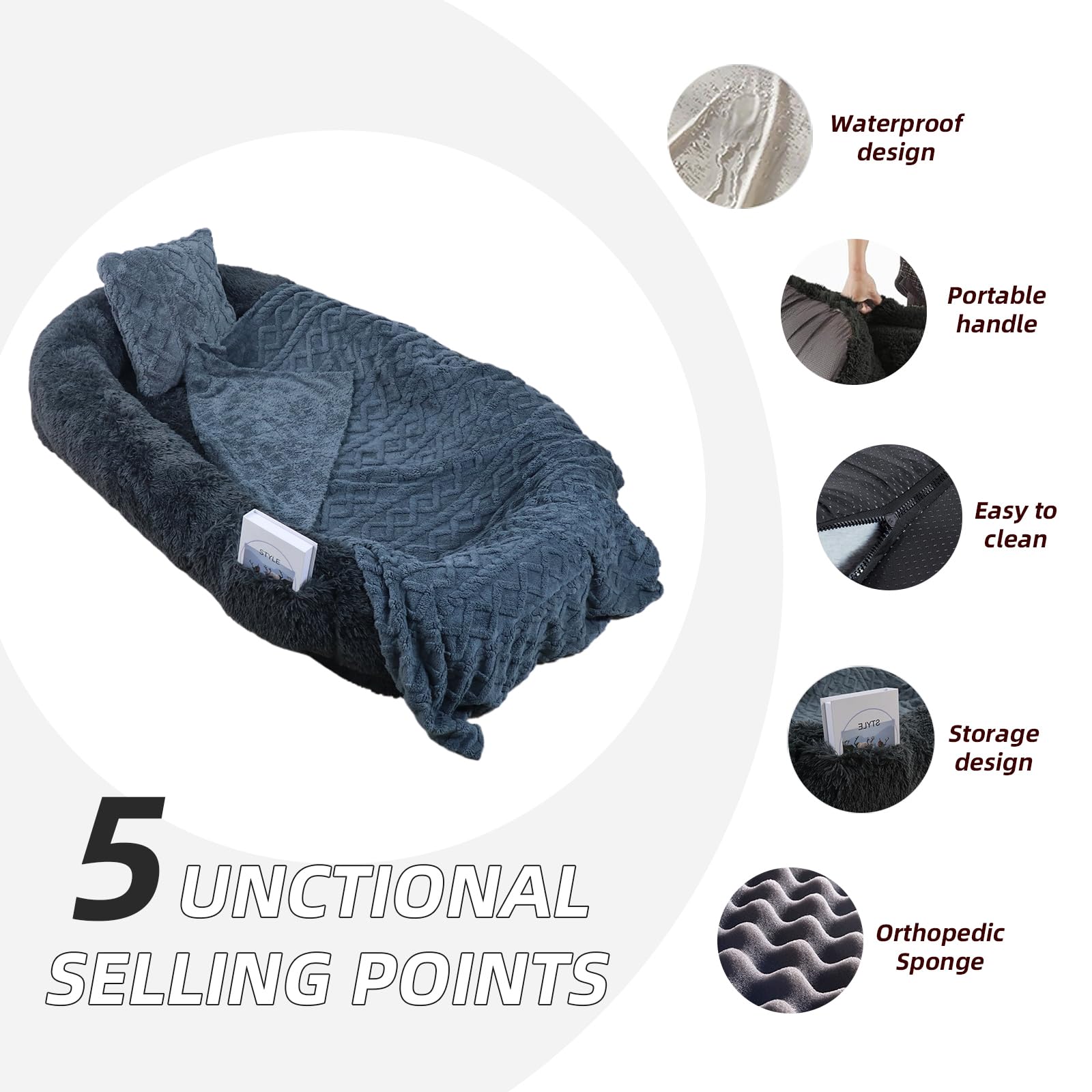 lovepals dog bed side pocket keeps small items handy
