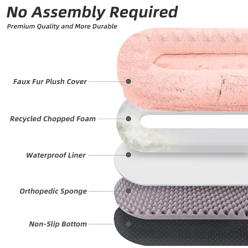 LOVEPals human dog bed washable cover makes cleaning quick and gentle.