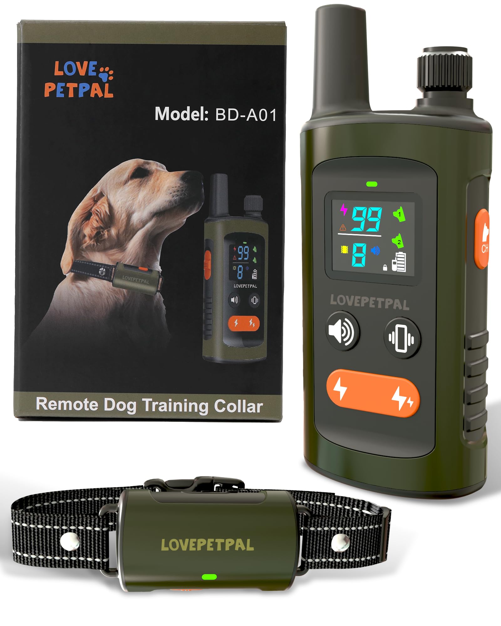 LOVEPETPAL dog training collar remote overview for simple, consistent training in outdoor settings.