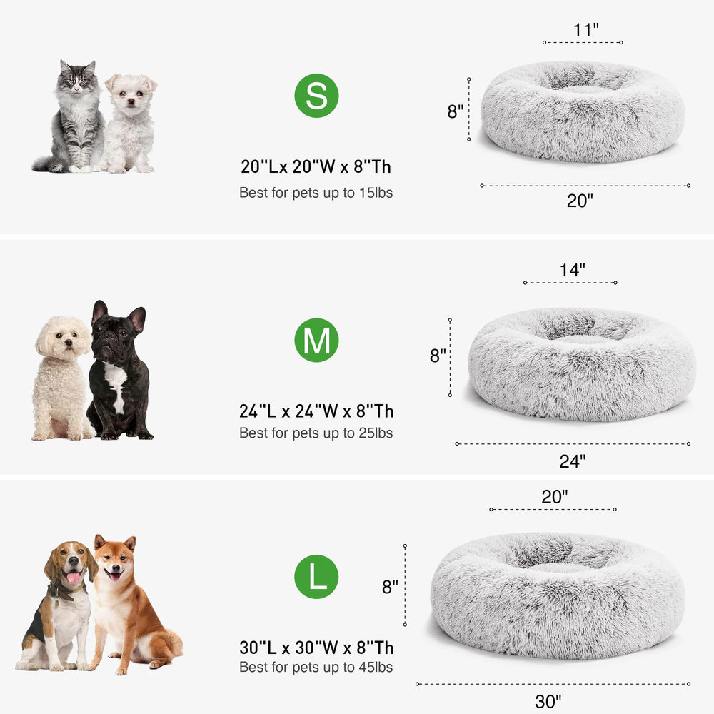 Love's cabin 20-inch grey bed fits small to medium pets with soft warmth.