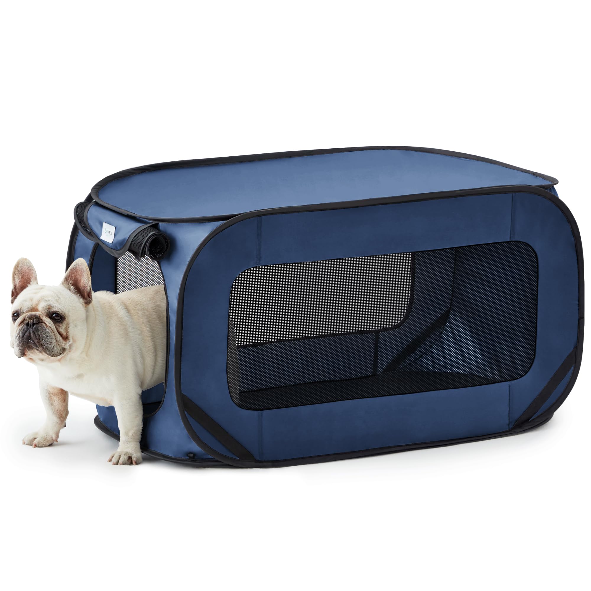 Love's cabin 36in pop-up kennel open door design for easy pet access.
