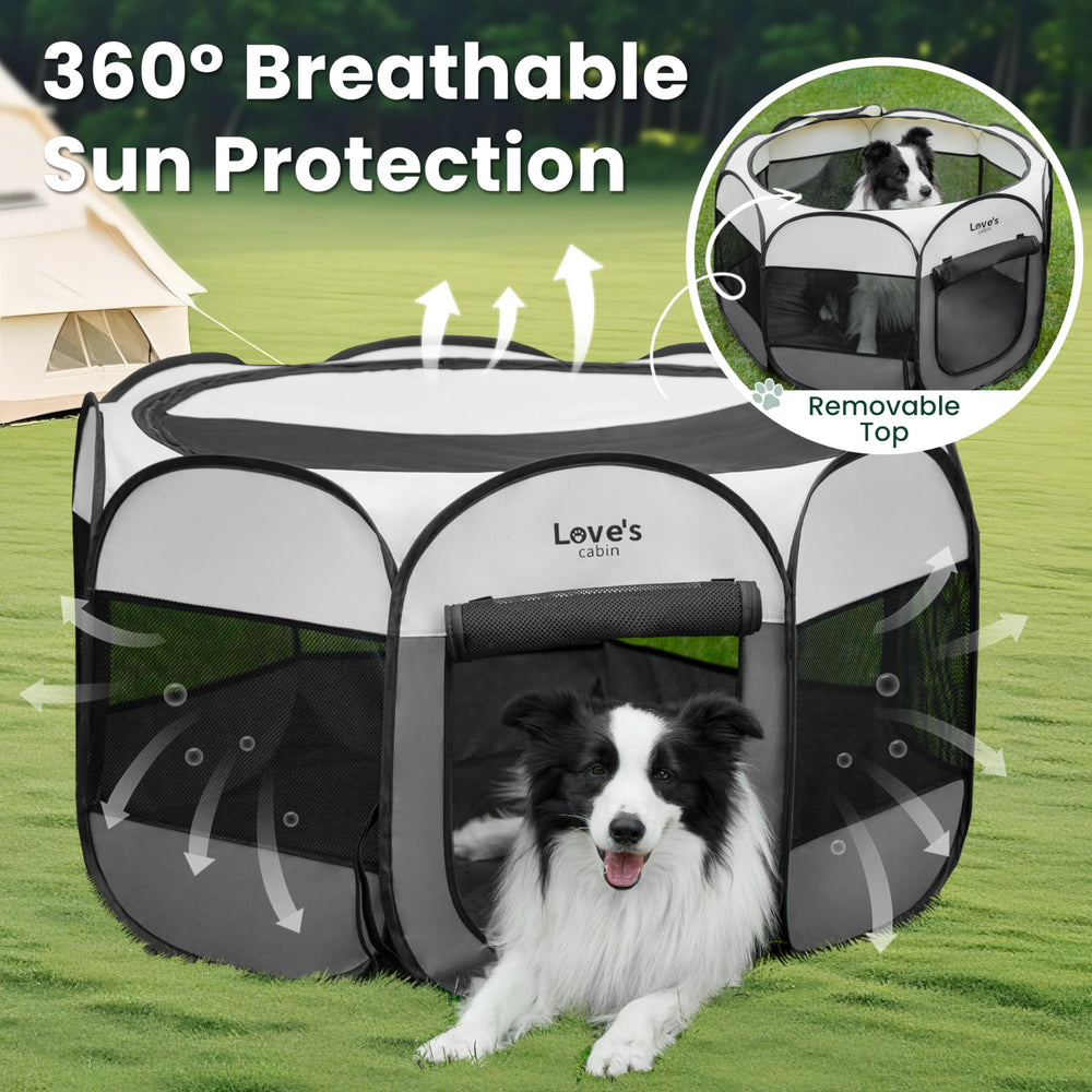 Love's cabin 8-panel portable kennel suitable for indoor or outdoor use