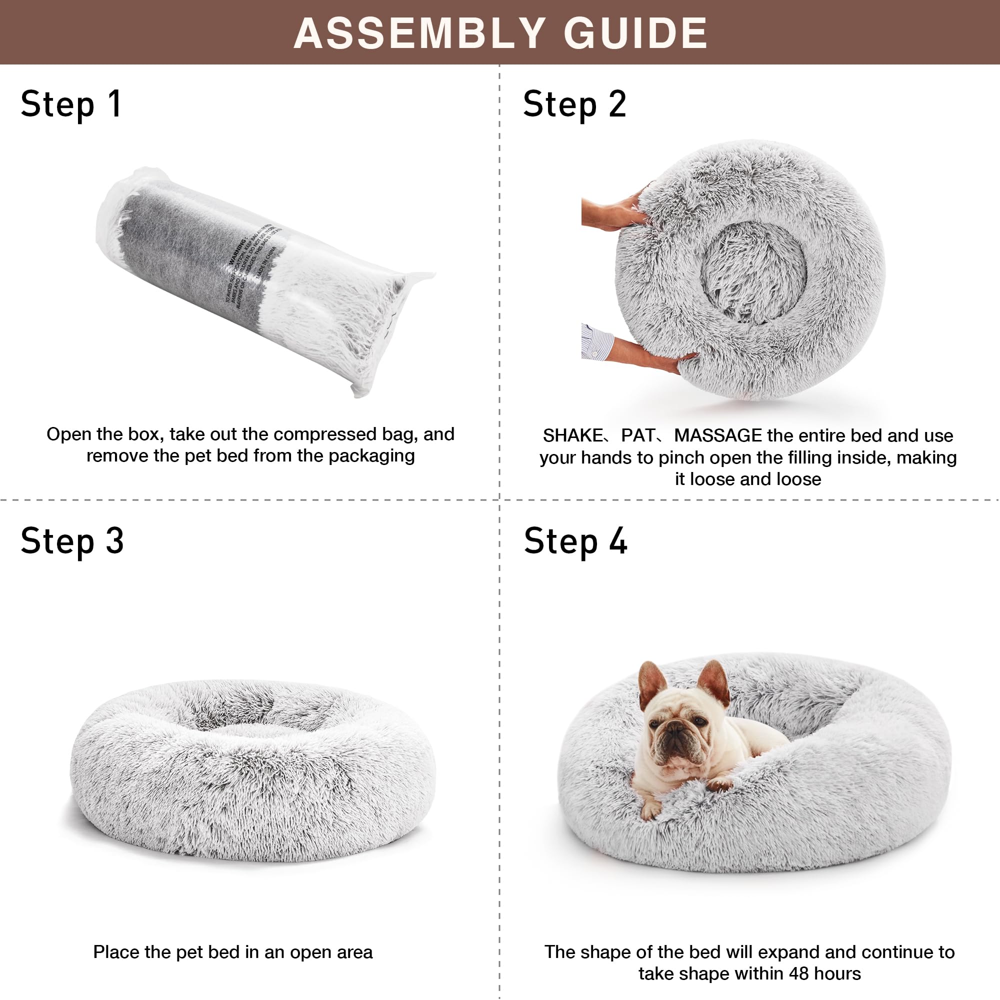 Love's cabin bed size guide for 24-inch option helps match pets up to 25 pounds.