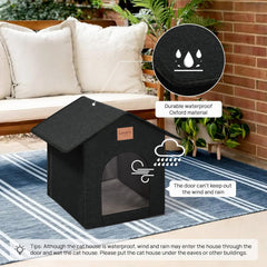 Love's cabin cat house assembly Velcro setup demonstrates tool-free convenience.