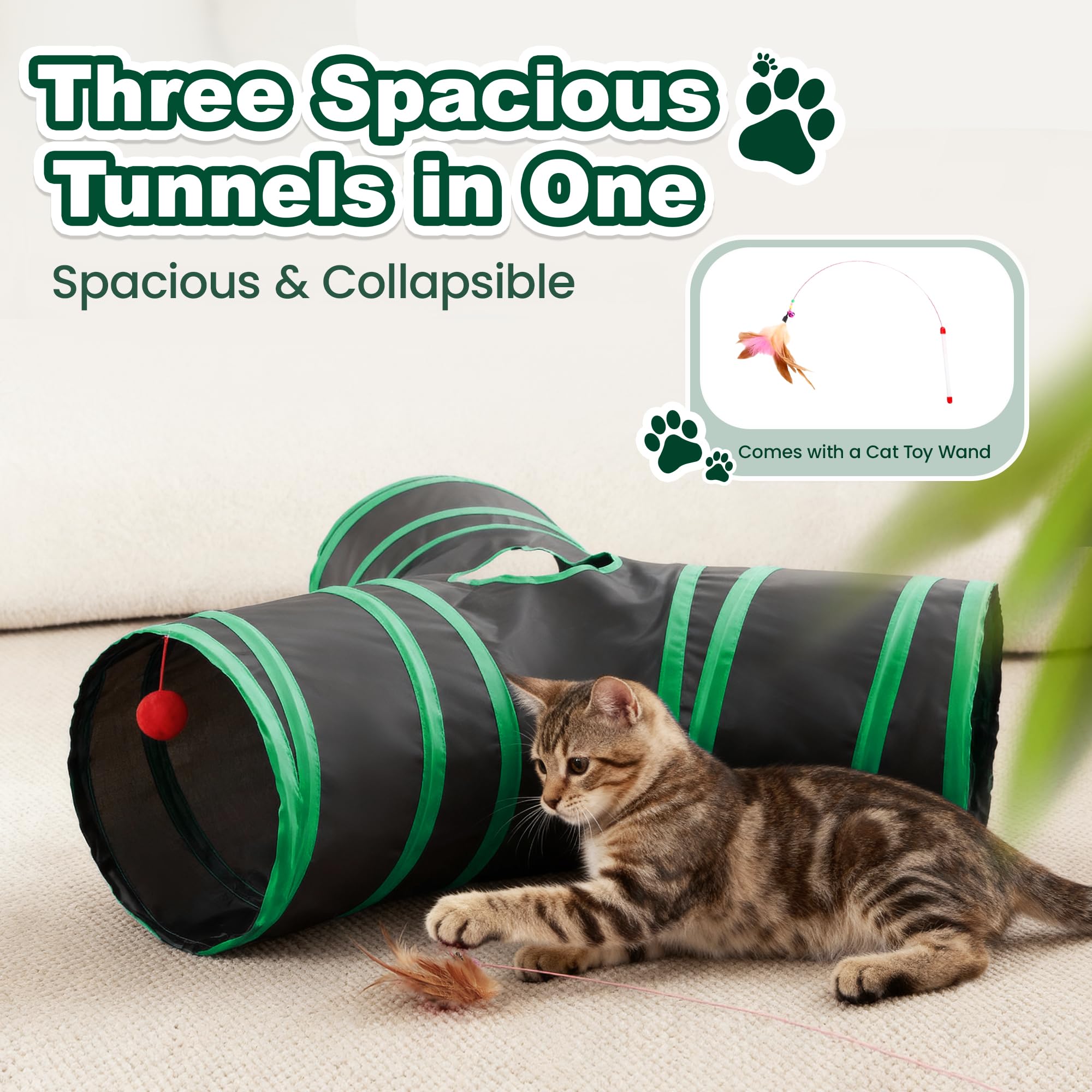Love's cabin cat-tunnel-collapsible folds quickly for easy storage and travel.