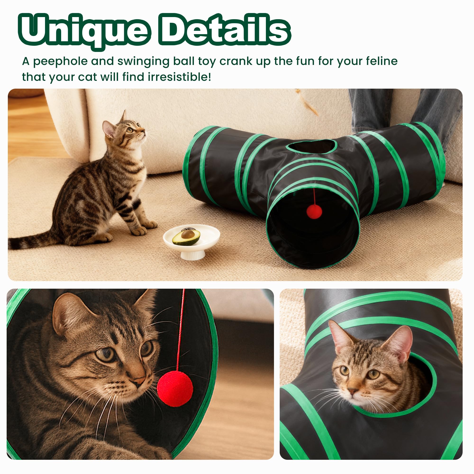 Love's cabin cat-tunnel-compact-storage helps keep your home organized when not in use.