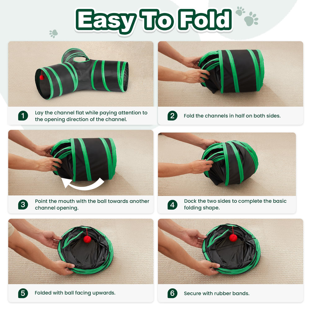 Love's cabin cat-tunnel-multi-cat-use creates shared space to reduce boredom in multi-pet households.