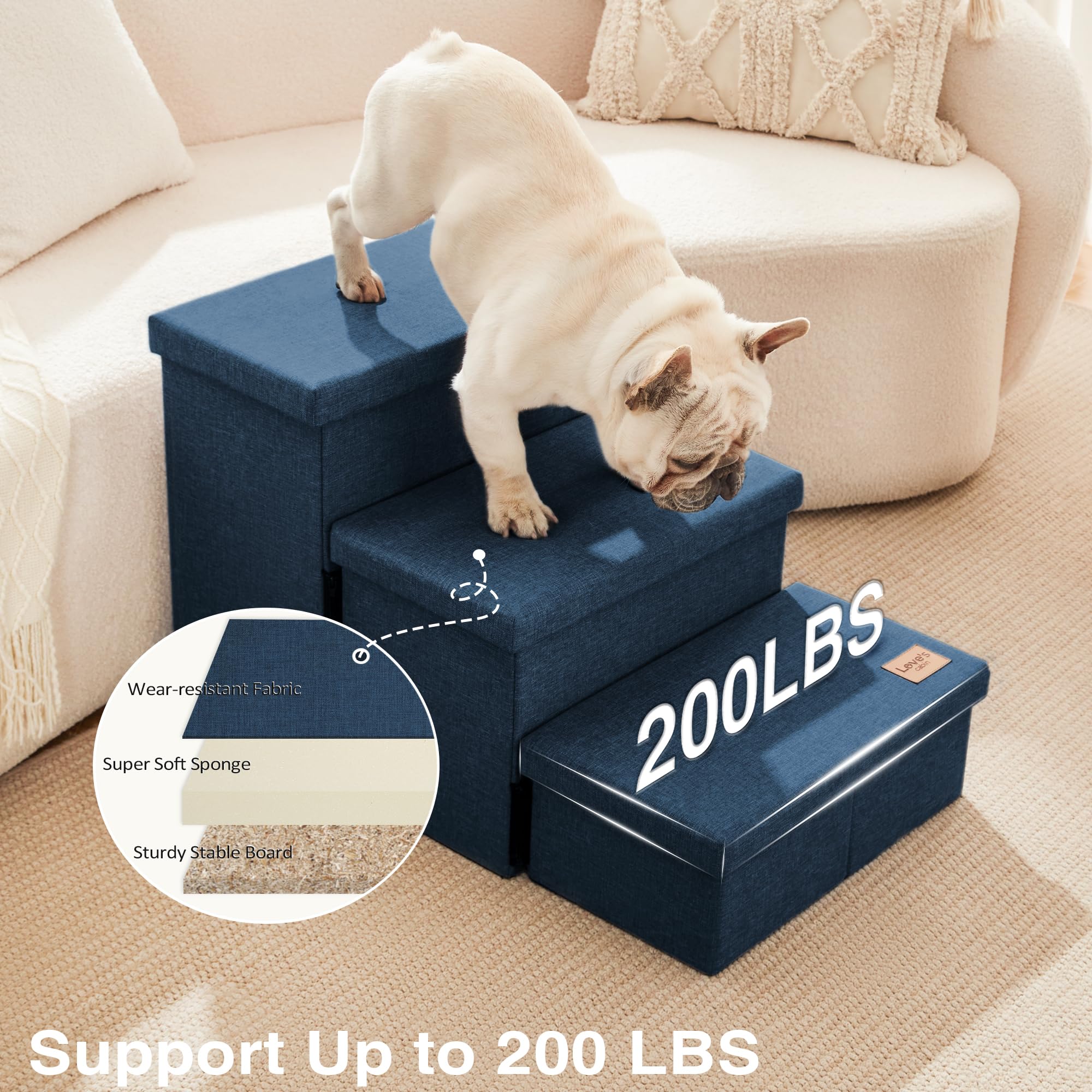 Love's cabin dog stairs 18-inch height suitable for higher furniture