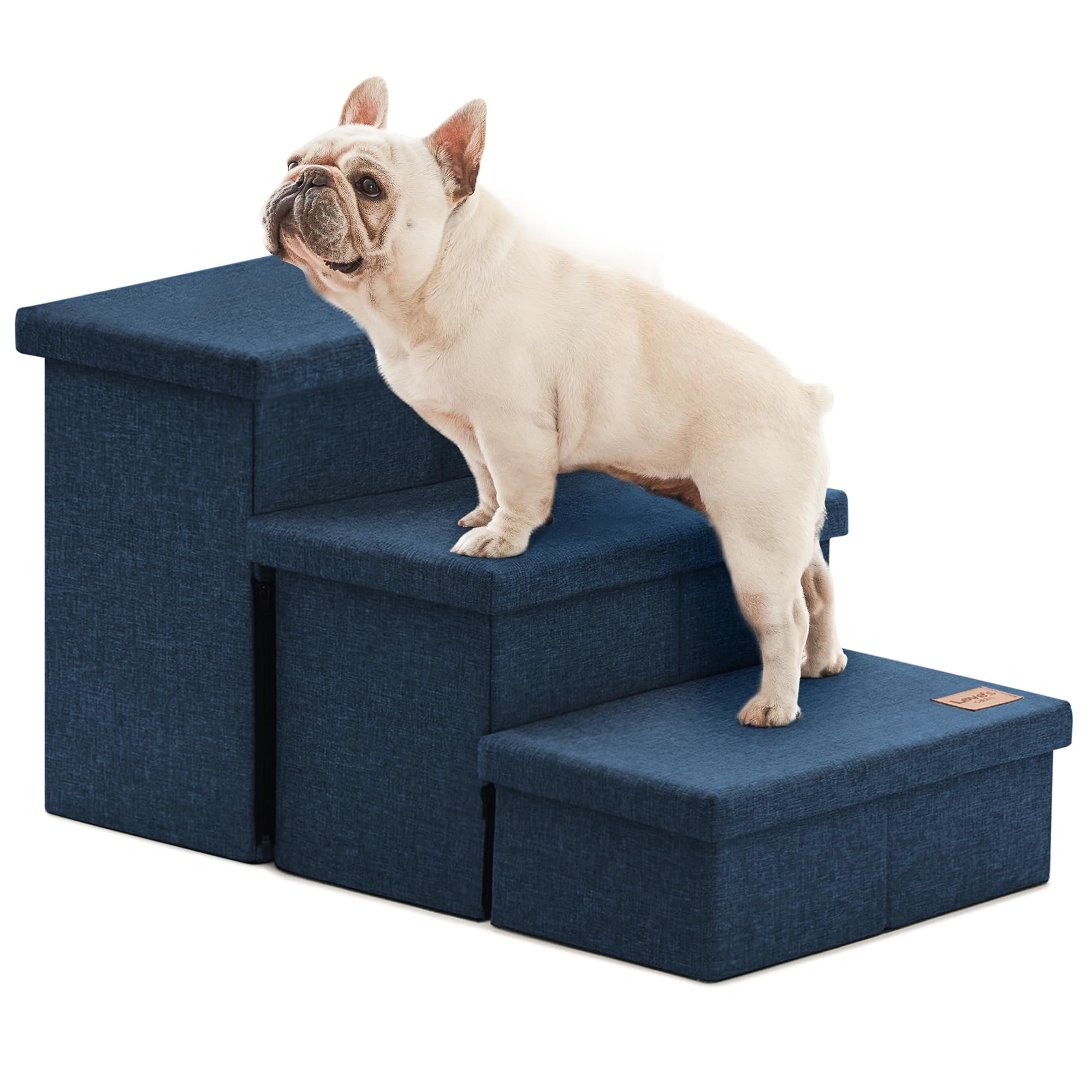 Love's cabin dog stairs with 3-step wide design for easy access and up to 200 lbs