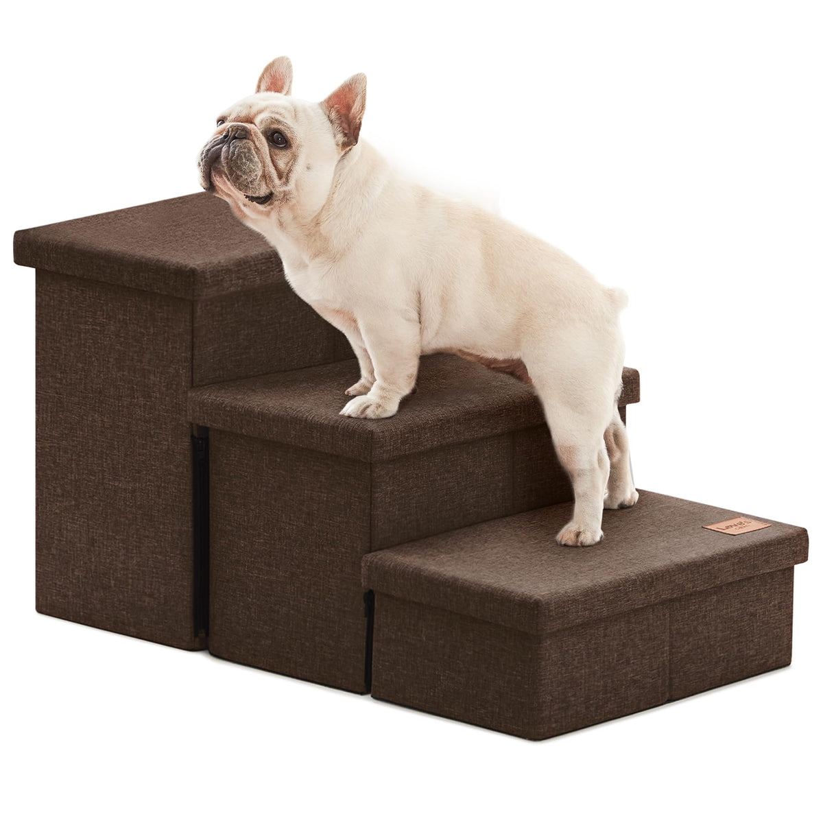 Love's cabin dog stairs assembly video guides quick, stable setup.