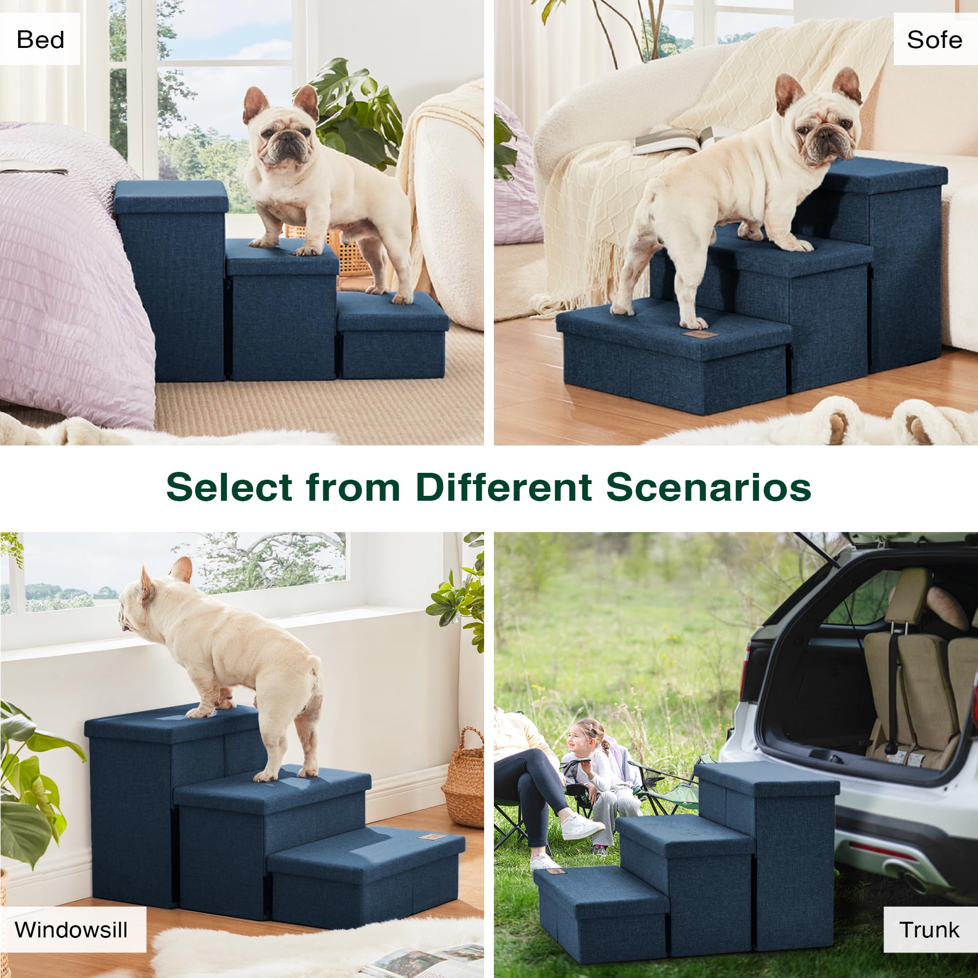 Love's cabin dog stairs durable fabric and sponge offer comfort