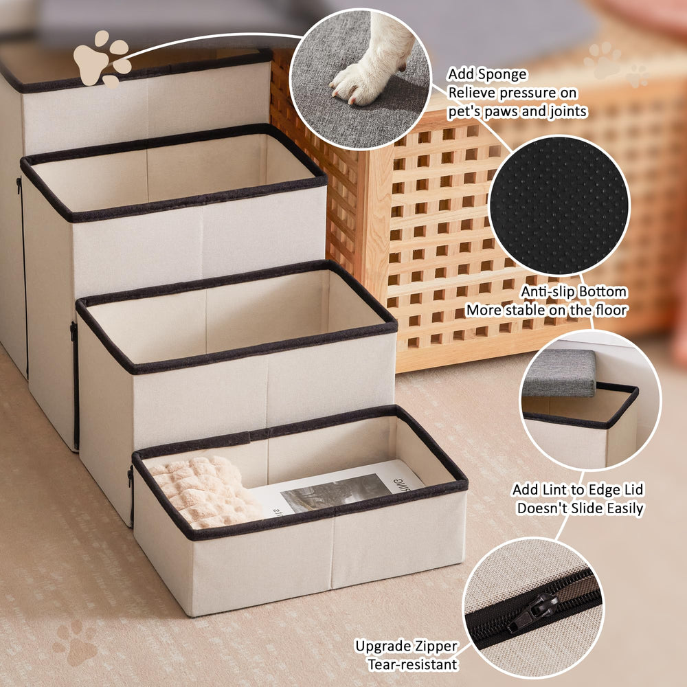 Love's cabin dog stairs folded-compact show easy storage when not in use