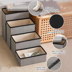 Love's cabin dog stairs folded-compact design for easy storage