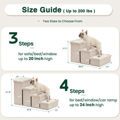 Love's cabin dog stairs folded for storage keeps living spaces neat.