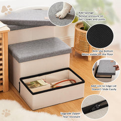Love's cabin dog stairs non-slip bottom design adds stability on any surface.