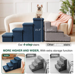 Love's cabin dog stairs with non-slip bottom keep pets stable.