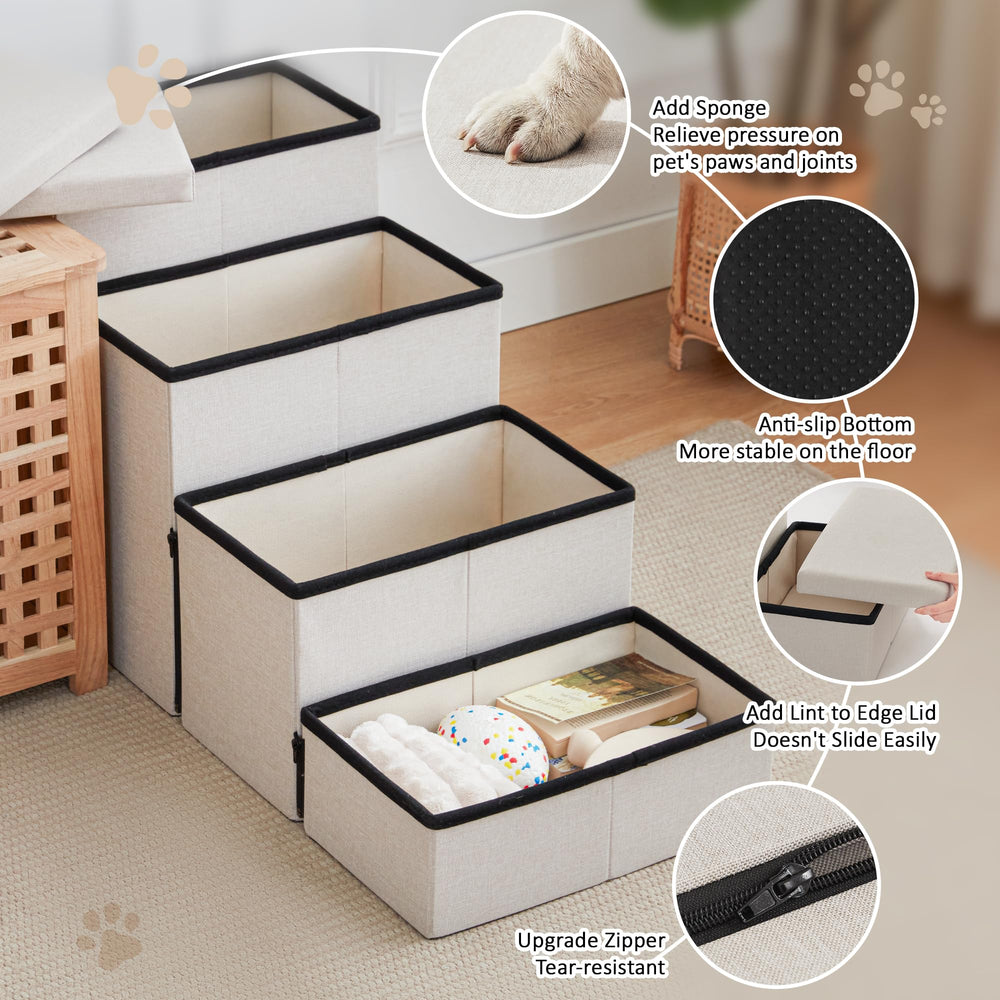 Love's cabin dog stairs side view with non-slip bottom for stability.