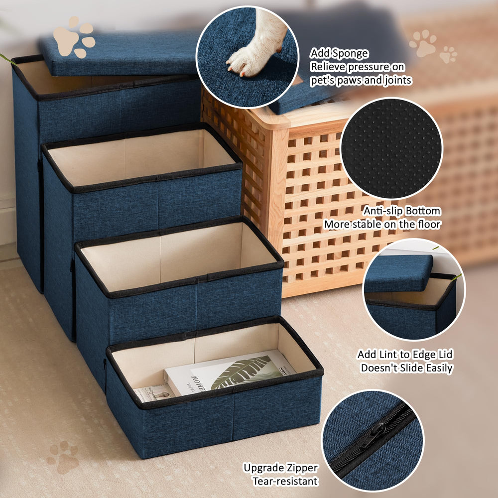 Love's cabin dog stairs support up to 200 lbs for sturdy use.